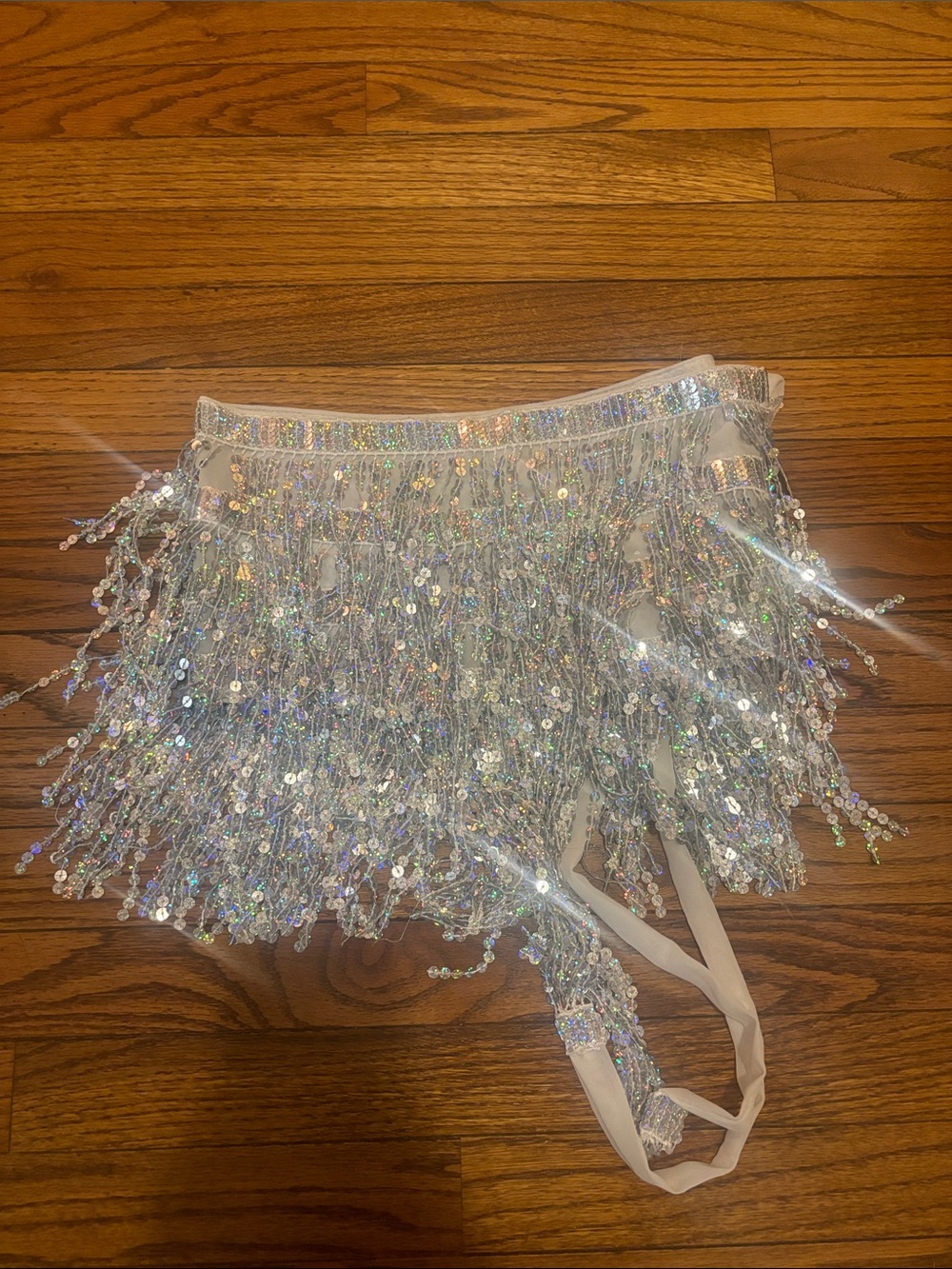 Silver Sequin Skirt